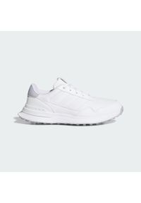 Adidas - Skórzane buty golfowe bez kolców S2G 26. Kolor: szary, wielokolorowy, biały. Materiał: skóra. Sport: golf #1