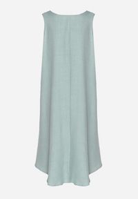 Born2be - Jasnozielona Rozkloszowana Klasyczna Sukienka Lunetira. Okazja: na co dzień, na spacer. Kolor: zielony. Materiał: jeans. Typ sukienki: proste. Styl: klasyczny #3