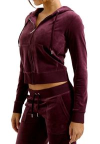 Juicy Couture - JUICY COUTURE Fioletowa damska bluza Robertson Hoodie, Rozmiar M. Kolor: fioletowy. Materiał: elastan, poliester #3