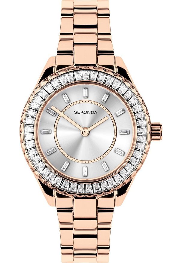 Zegarek Sekonda Zegarek damski Sekonda 40671 CYRKONIE różowe złoto. Kolor: złoty, wielokolorowy, różowy