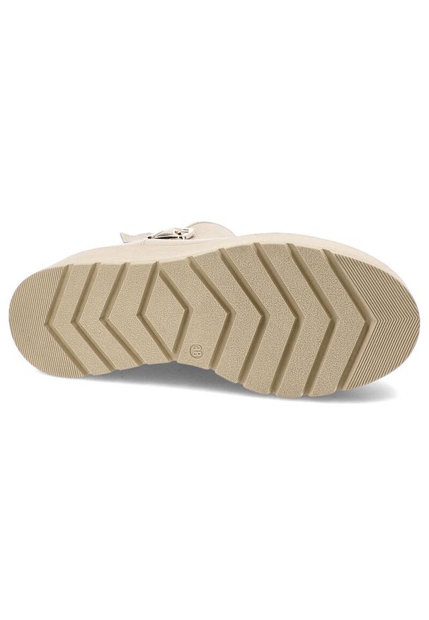 Beżowe Botki Armodo Damskie Obuwie Ze Skóry Naturalnej. Okazja: na co dzień, na spacer. Kolor: beżowy. Materiał: skóra. Obcas: na platformie. Styl: casual, elegancki