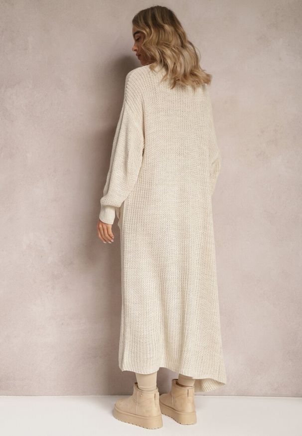 Renee - Beżowy Długi Kardigan Oversize Angellona. Kolor: beżowy. Długość: długie
