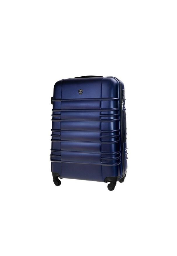 Solier - Duża walizka podróżna STL838 granatowa. Kolor: niebieski. Materiał: materiał