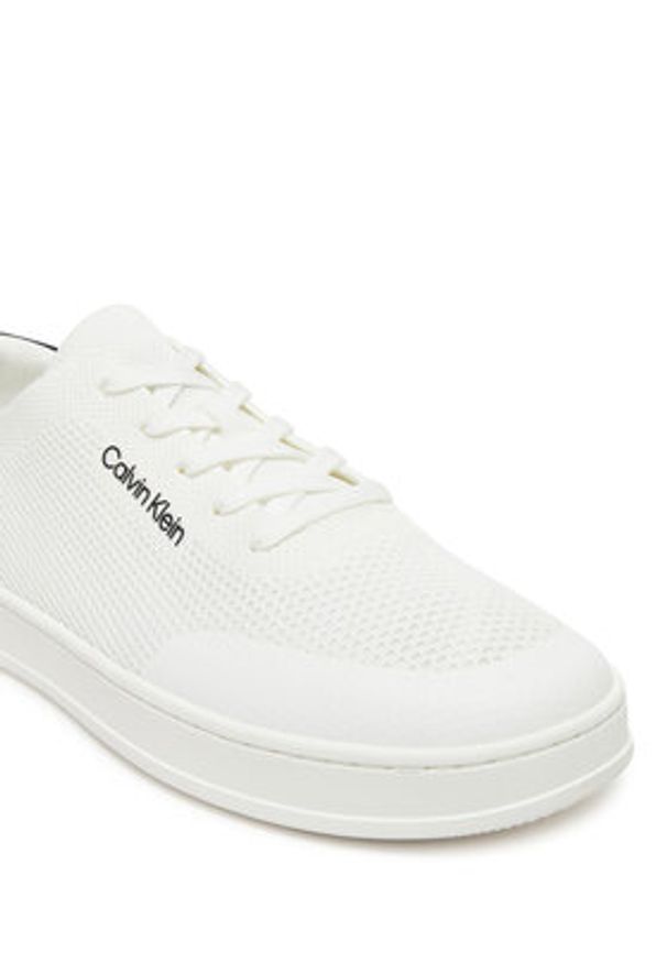 Calvin Klein Sneakersy Low Top Lace Up Knit HM0HM01726 Biały. Kolor: biały. Materiał: materiał