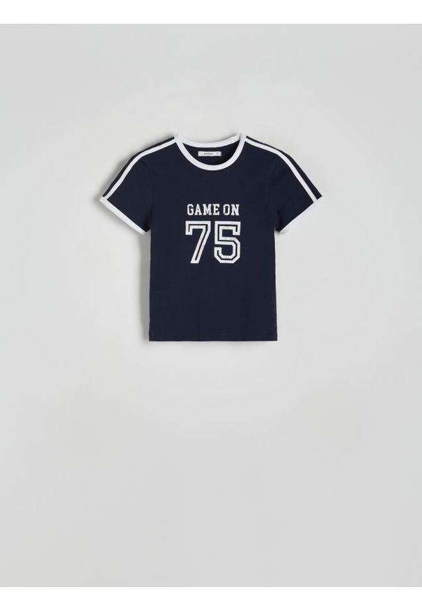 Reserved - T-shirt z nadrukiem - jasnoszary. Kolor: szary. Materiał: bawełna. Wzór: nadruk