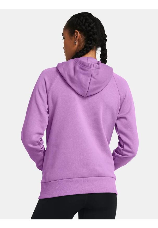 Under Armour - Bluza fitness damska UNDER ARMOUR Rival Fleece z kapturem. Typ kołnierza: kaptur. Kolor: fioletowy. Materiał: bawełna. Sport: fitness