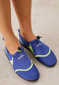 Renee - Niebiesko-Zielone Wsuwane Buty Sportowe do Wody z Elastyczną Cholewką Vetilore. Okazja: na plażę. Zapięcie: bez zapięcia. Kolor: niebieski. Szerokość cholewki: normalna. Sezon: lato. Sport: pływanie #3