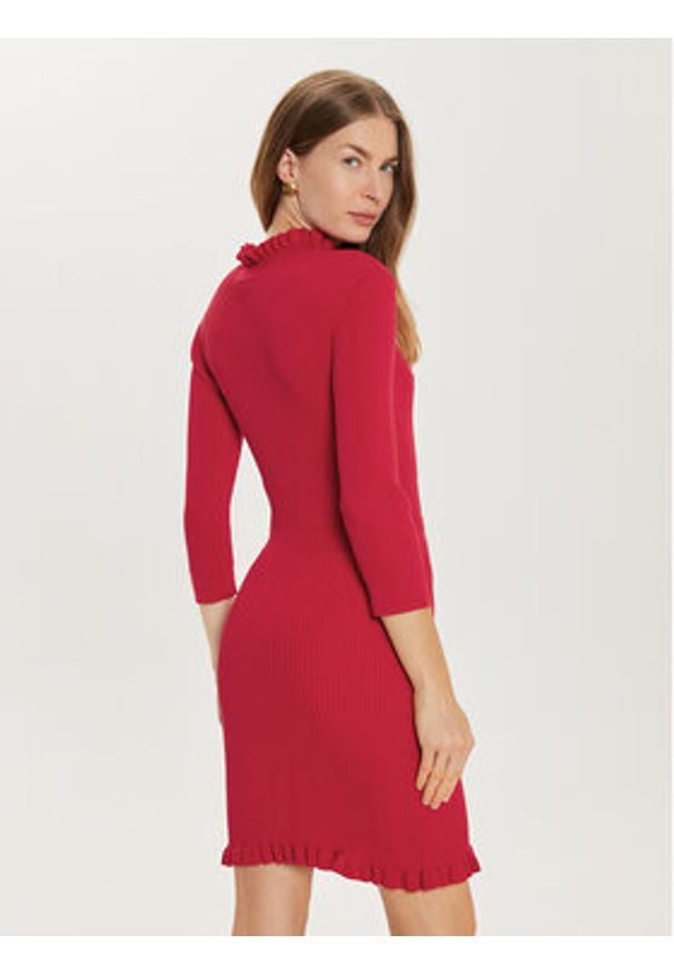 Morgan Sukienka codzienna 241-RMISS Czerwony Slim Fit. Okazja: na co dzień. Kolor: czerwony. Materiał: bawełna. Typ sukienki: proste. Styl: casual