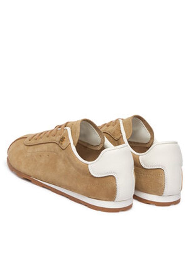 TOMMY HILFIGER - Tommy Hilfiger Sneakersy Th Bella Low Runner Suede FW0FW09189 Beżowy. Kolor: beżowy. Materiał: zamsz, skóra