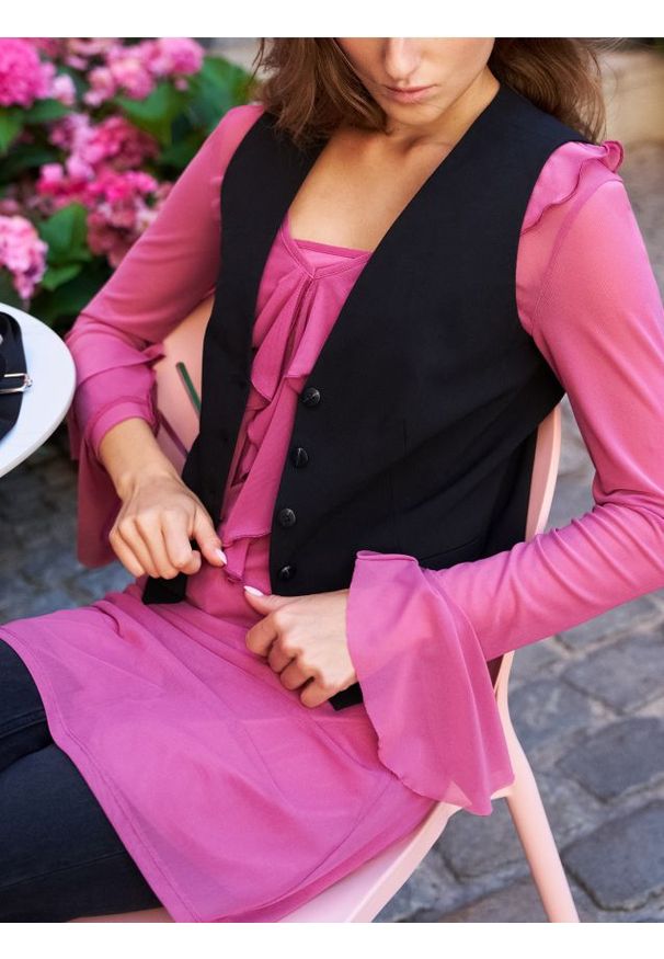 Sinsay - Kamizelka garniturowa - czarny. Kolor: czarny