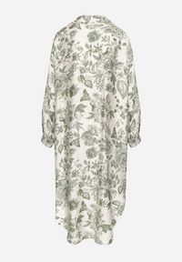 Born2be - Zielona Wiskozowa Sukienka Koszulowa w Kwiaty Varvesa. Okazja: na co dzień. Typ kołnierza: kołnierzyk klasyczny. Kolor: zielony. Materiał: wiskoza. Długość rękawa: długi rękaw. Wzór: kwiaty. Typ sukienki: koszulowe. Styl: klasyczny, casual, elegancki #6