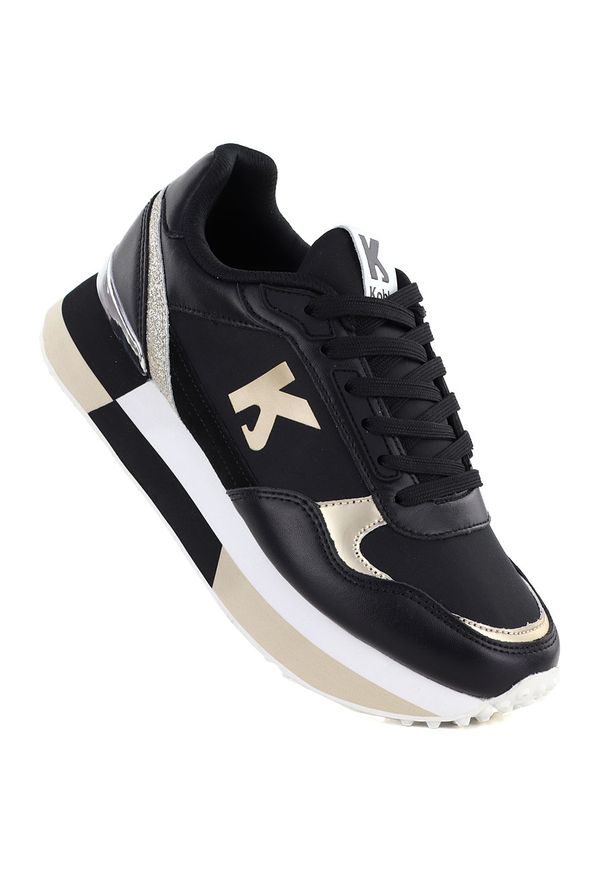 Skórzane półbuty damskie sportowe czarne Kobbo Vinceza 100102. Okazja: na co dzień. Kolor: czarny. Materiał: tkanina. Styl: sportowy