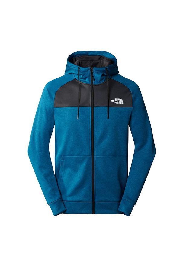 Bluza The North Face Reaxion 0A7Z9OZO51 - niebieska. Okazja: na co dzień. Kolor: niebieski. Materiał: tkanina, poliester, polar, skóra. Wzór: aplikacja. Styl: casual, klasyczny