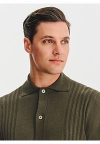 Pako Lorente - PAKO LORENTE - Bawełniany kardigan w kolorze zielonym. Okazja: na co dzień. Typ kołnierza: polo. Kolor: niebieski, zielony. Materiał: bawełna. Sezon: jesień. Styl: casual #4
