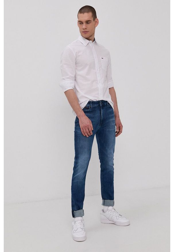 Tommy Jeans - Jeansy Simon. Kolor: niebieski