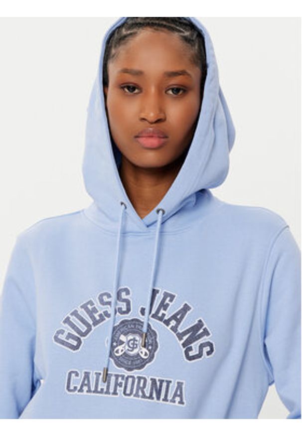 Guess Bluza W5RQ29 K68I4 Niebieski Regular Fit. Kolor: niebieski. Materiał: bawełna