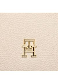 TOMMY HILFIGER - Tommy Hilfiger Torebka Th Emblem Satchel Corp AW0AW15117 Beżowy. Kolor: beżowy. Materiał: skórzane #5
