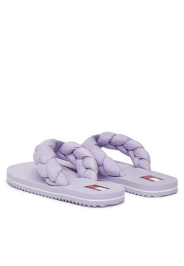 Tommy Jeans Japonki Braided Thong Beach Sandal EN0EN02877 Fioletowy. Kolor: fioletowy. Materiał: materiał