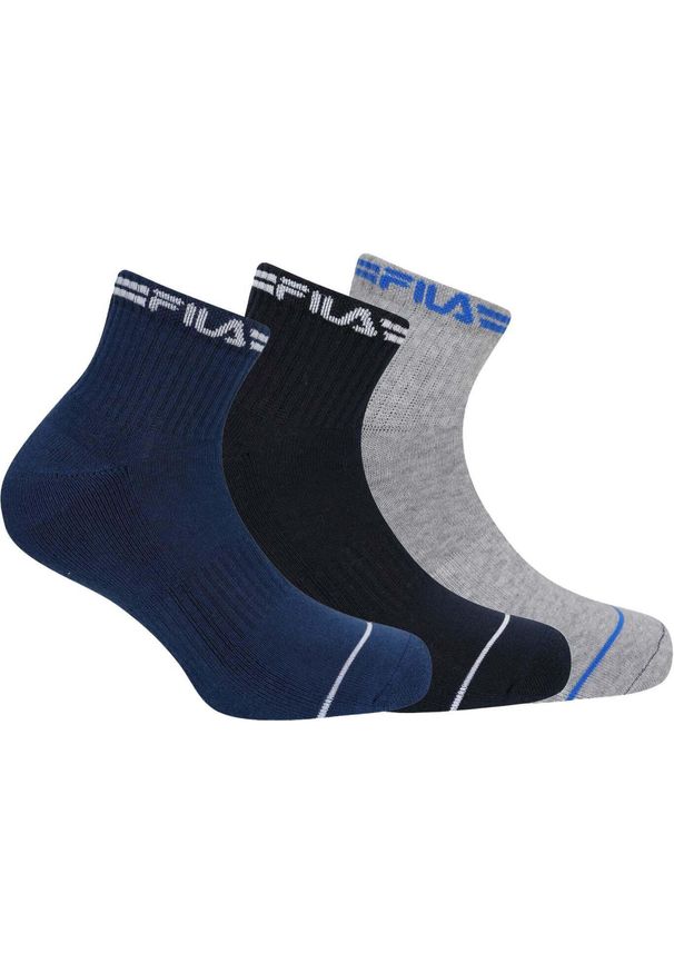 Fila 3-pack skarpetki za kostkę 35-38. Kolor: wielokolorowy, szary, czarny