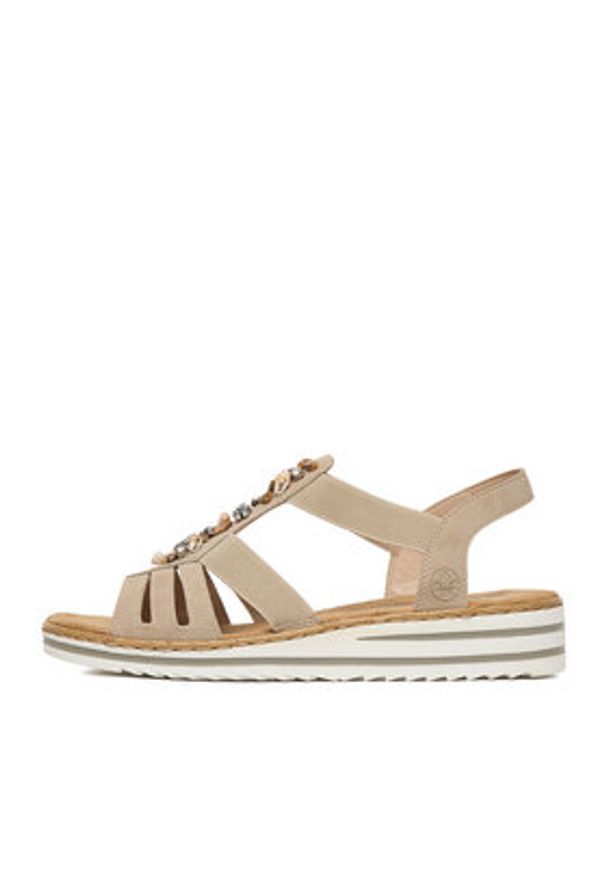 Rieker Sandały CEO-V0649-62 Beżowy. Kolor: beżowy. Materiał: skóra