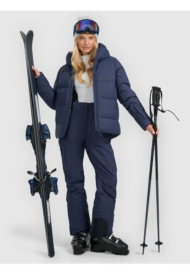 4f - 4F Kurtka narciarska membrana 5000 damska - granatowa XL. Kolor: niebieski. Materiał: poliester. Wzór: gładki. Sezon: zima