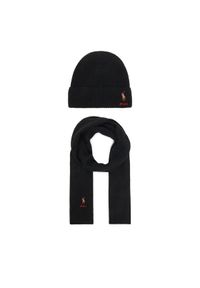 Polo Ralph Lauren Zestaw Szalik i Czapka 455981430003 Czarny. Kolor: czarny. Materiał: wełna, materiał