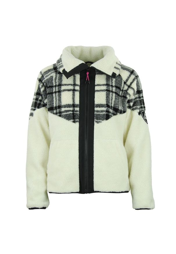 PEAK MOUNTAIN - Polar damski zapinany na zamek Peak Mountain Sherpa 350G. Kolor: beżowy, wielokolorowy, biały. Materiał: polar