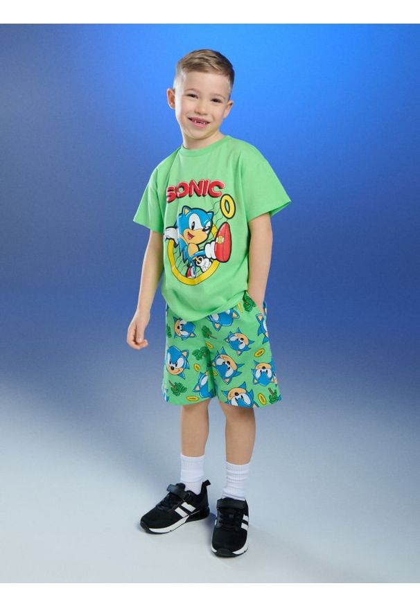 Sinsay - Szorty z kieszeniami Sonic the Hedgehog - zielony. Kolor: zielony