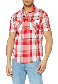 Lee - LEE SS REGULAR SHIRT MĘSKA KOSZULA MATERIAŁOWA CORE RED L66VMFMN. Materiał: materiał