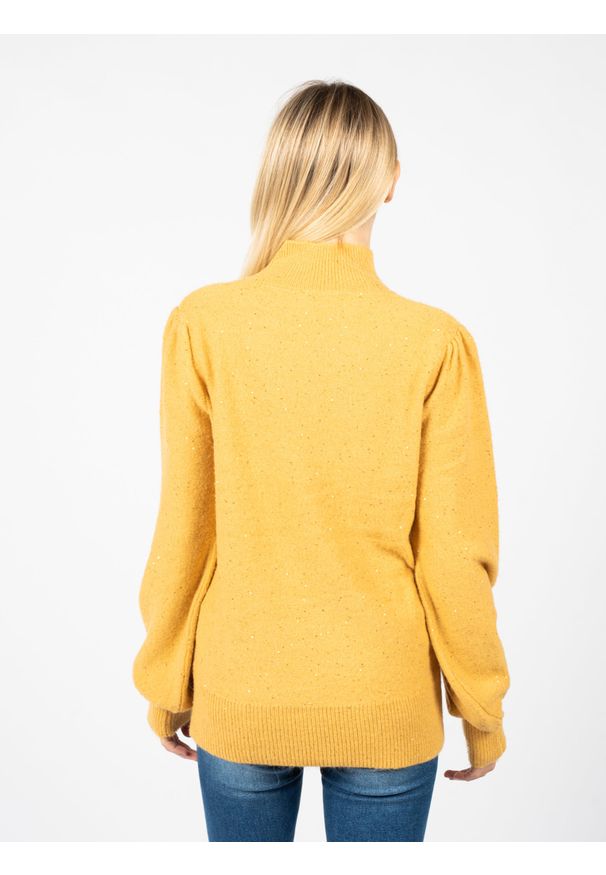 Silvian Heach Sweter "Melisia" | CVA22189LU | Melisia | Kobieta | Żółty. Okazja: na co dzień. Typ kołnierza: kołnierzyk stójkowy. Kolor: żółty. Materiał: poliester, bawełna. Wzór: aplikacja. Styl: casual