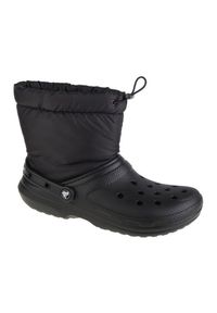 Buty Crocs Classic Lined Neo Puff Boot W 206630-060 czarne. Wysokość cholewki: przed kolano. Kolor: czarny. Materiał: guma, syntetyk. Szerokość cholewki: normalna