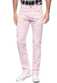 Wrangler - WRANGLER SPODNIE MĘSKIE GREENSBORO PEPPA PINK W15QMM20A. Materiał: materiał #10