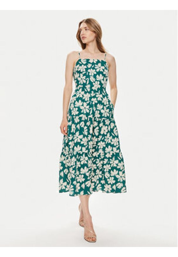GAP - Gap Sukienka letnia 888463-01 Zielony Regular Fit. Kolor: zielony. Materiał: bawełna. Sezon: lato