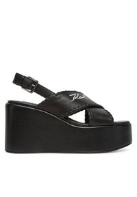 Karl Lagerfeld - KARL LAGERFELD Sandały Wendy KL33372 Czarny. Kolor: czarny. Materiał: skóra