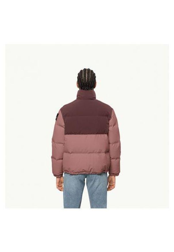 Kurtka puchowa damska Jack Wolfskin Alex Down. Kolor: brązowy. Materiał: puch