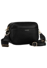 Listonoszka damska Peterson PTN STY-2-F19 czarna. Kolor: czarny. Materiał: skórzane. Styl: klasyczny