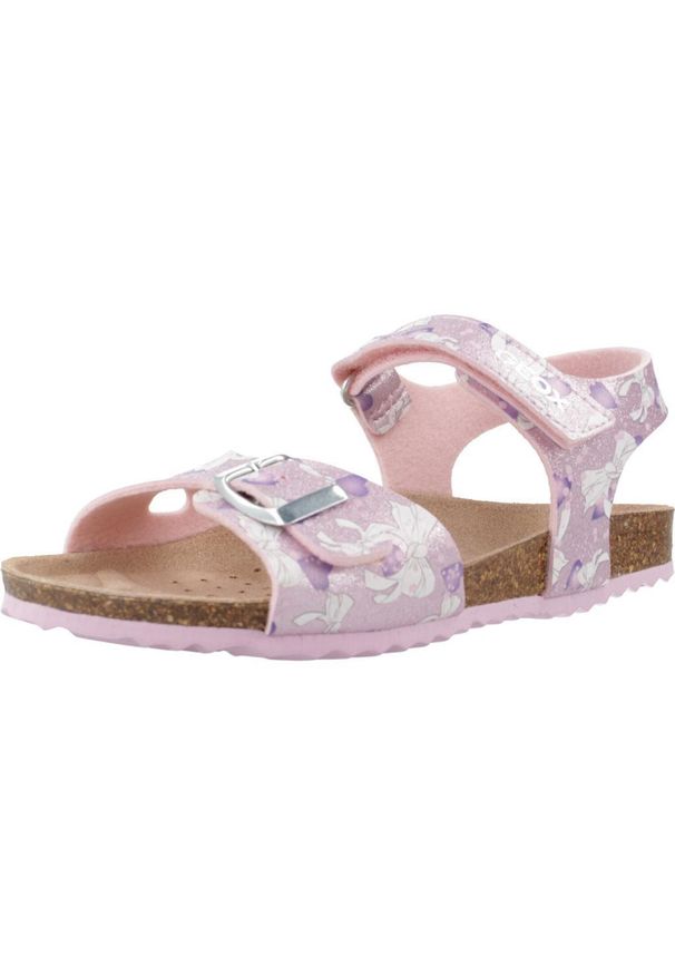 Geox - Sandały GEOX J ADRIEL GIRL C Kwiatowy. Kolor: wielokolorowy. Materiał: syntetyk, tkanina. Wzór: kwiaty. Sezon: lato