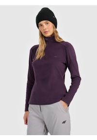 4f - 4F Bielizna termiczna polarowa (góra) damska - fioletowa XL. Typ kołnierza: kołnierzyk stójkowy. Kolor: fioletowy. Materiał: polar. Sezon: zima. Sport: turystyka piesza #1