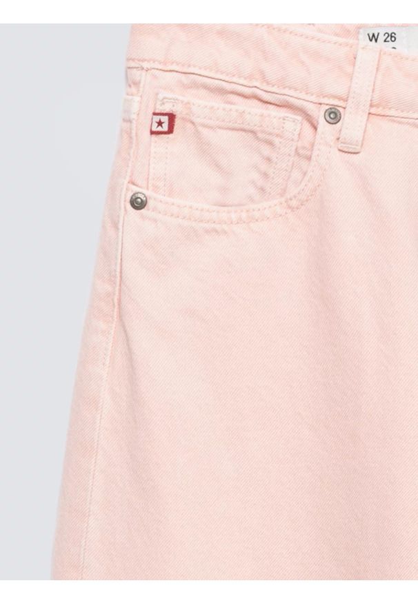 Big-Star - Jeansy damskie z rozszerzaną nogawką różowe Meg 601. Kolor: różowy. Wzór: paski. Sezon: wiosna, lato