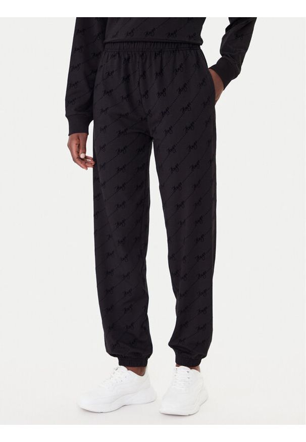 Hugo - HUGO Spodnie dresowe Lokky 50545211 Czarny Regular Fit. Kolor: czarny. Materiał: bawełna, dresówka