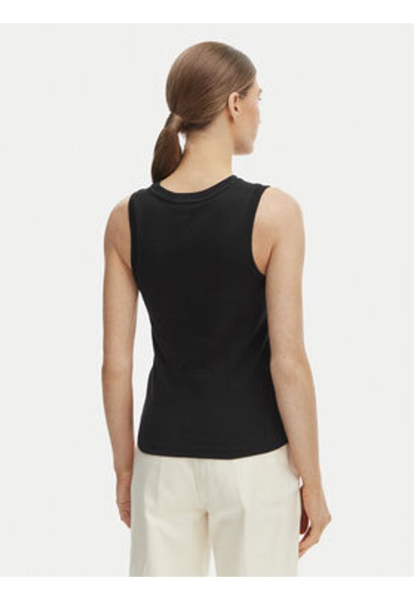 TOMMY HILFIGER - Tommy Hilfiger Top WW0WW47806 Czarny Slim Fit. Kolor: czarny. Materiał: bawełna