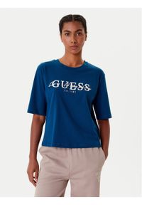 Guess T-Shirt V5YI02 I3Z14 Niebieski Boxy Fit. Kolor: niebieski. Materiał: bawełna