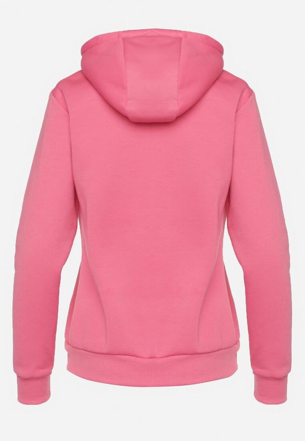 Born2be - Różowa Bluza z Kapturem Kasseia. Typ kołnierza: kaptur. Kolor: różowy. Materiał: polar, dzianina. Styl: klasyczny
