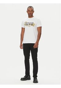 Versace Jeans Couture T-Shirt 78GAHC05 Biały Regular Fit. Kolor: biały. Materiał: bawełna #4