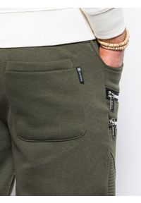 Ombre Clothing - Spodnie męskie dresowe P900 - khaki - XXL. Kolor: brązowy. Materiał: dresówka #3