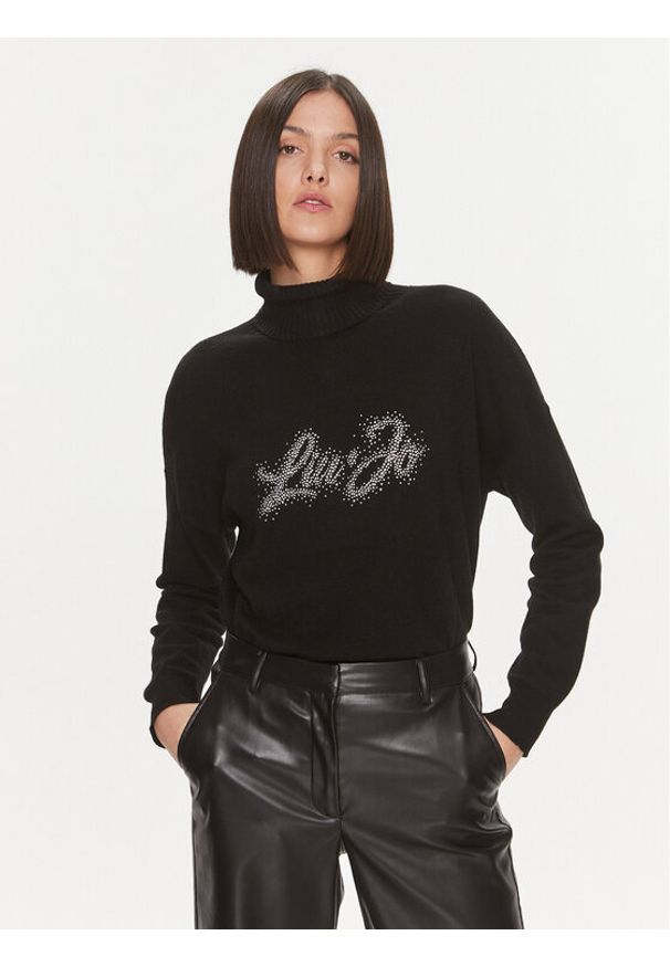 Liu Jo Golf MF3432 MS14G Czarny Regular Fit. Typ kołnierza: golf. Kolor: czarny. Materiał: wiskoza