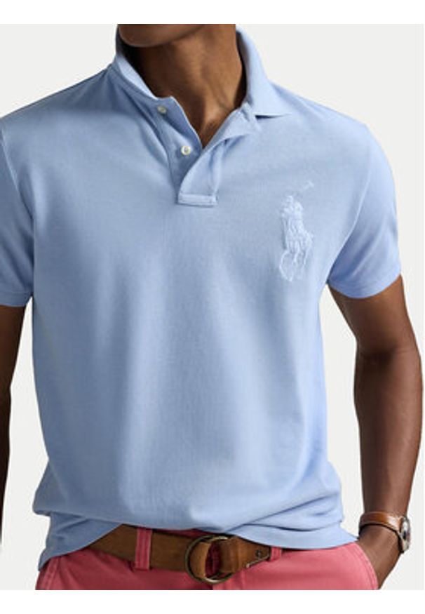 Polo Ralph Lauren Polo 710938137012 Błękitny Slim Fit. Typ kołnierza: polo. Kolor: niebieski. Materiał: bawełna