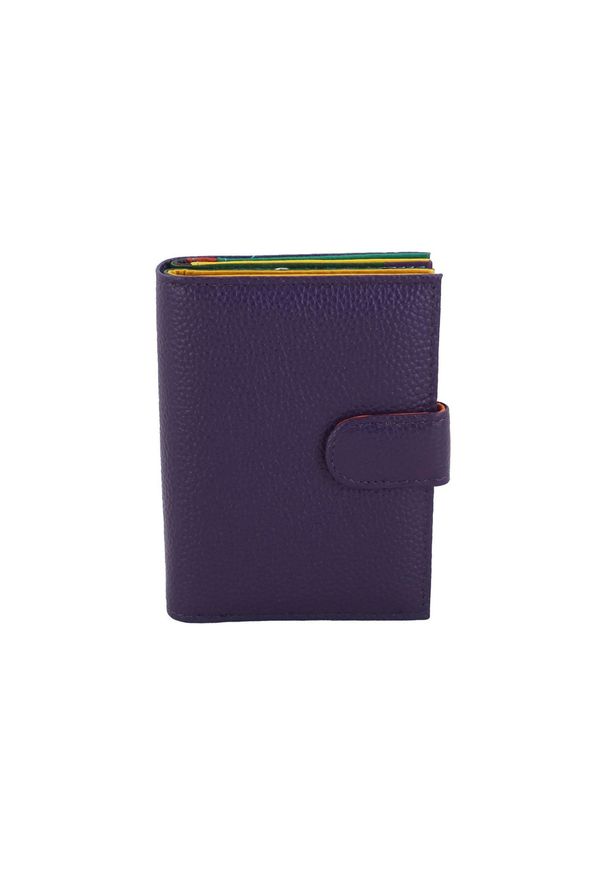 Barberini's - Portfel skórzany BARBERINI'S fioletowy D-8578-40. Kolor: fioletowy. Materiał: skóra. Wzór: kolorowy