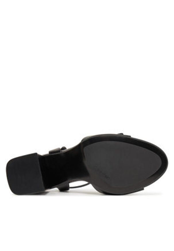 Calvin Klein Sandały Heel Sandal 85 W/Ck Hw - Lth HW0HW02485 Czarny. Kolor: czarny. Materiał: skóra