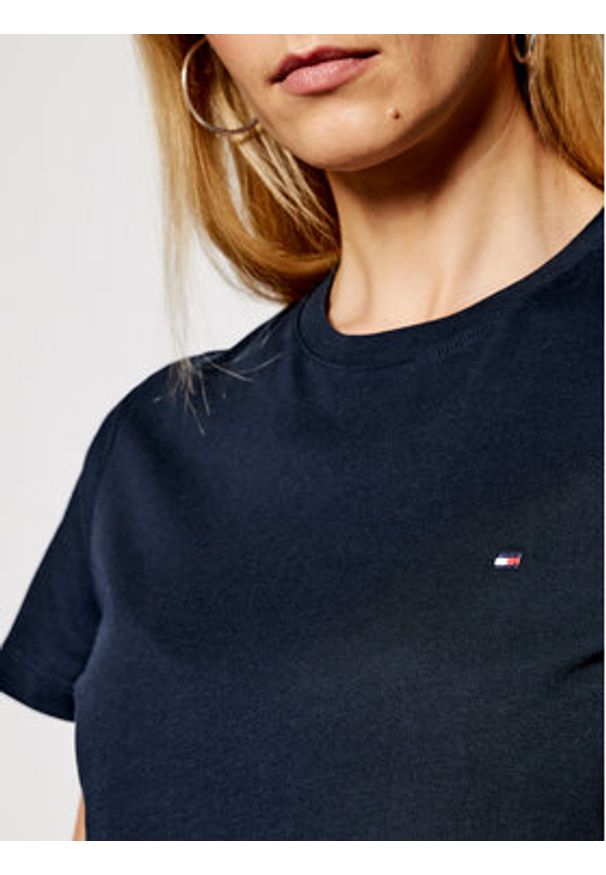 TOMMY HILFIGER - Tommy Hilfiger T-Shirt WW0WW22043 Granatowy Regular Fit. Kolor: niebieski. Materiał: bawełna